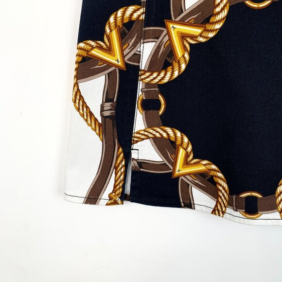Louis Vuitton Womens Rope Chain Print A-Line Skirt Size 42 Made In Italy - Picture 4 of 8